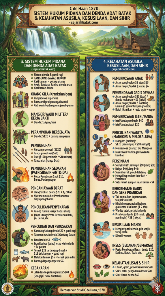 C de Haan 1870: Sistem Hukum Pidana dan Denda Adat Batak & Kejahatan Asusila, Kesusilaan, dan Sihir - sejarahbatak.com